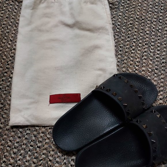 VALENTINO ROCKSTUD RUBBER SLIDER SANDAL EU 36 US 6 - Picture 8 of 12